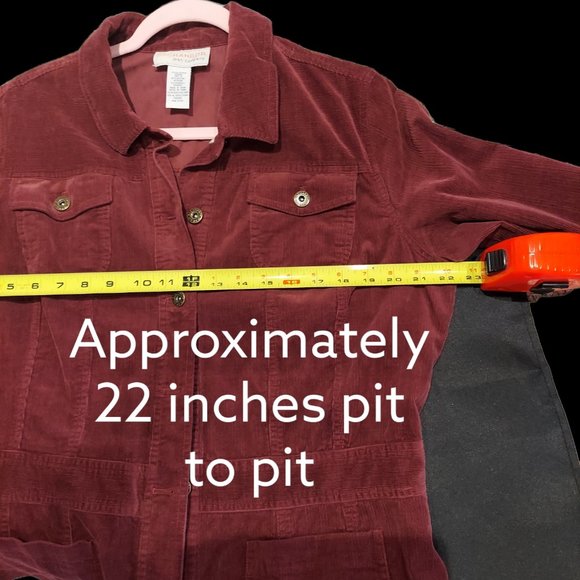 Sag Harbor Jean Company Burgundy Jacket Women's Size 14 - Picture 4 of 7